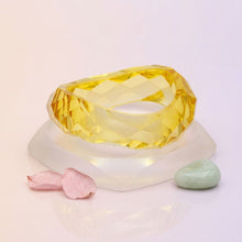 Load image into Gallery viewer, Bangle Transparent Yellow Prism Wave Facet Bracelet
