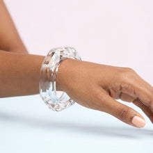 Load image into Gallery viewer, Bangle Transparent Clear Octagon Facet Bracelet

