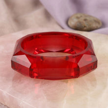 Load image into Gallery viewer, Bangle Transparent Red Octagon Facet Bracelet
