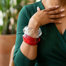 Load image into Gallery viewer, Bangle Retro Clear Prism Chunky Bracelet
