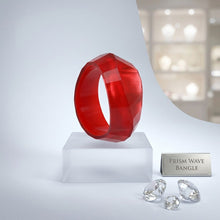Load image into Gallery viewer, Bangle Retro Red Shimmer Prism Chunky Bracelet
