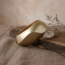 Load image into Gallery viewer, Bangle Matte Gold Chunky Sculptural Bracelet
