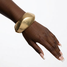 Load image into Gallery viewer, Bangle Matte Gold Chunky Sculptural Bracelet
