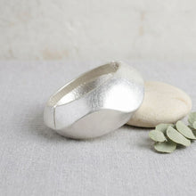 Load image into Gallery viewer, Bangle Matte Silver Chunky Sculptural Bracelet
