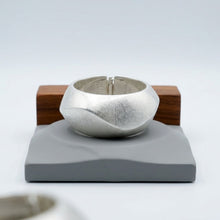 Load image into Gallery viewer, Bangle Matte Silver Chunky Sculptural Bracelet
