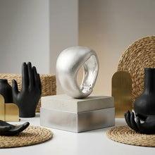 Load image into Gallery viewer, Bangle Matte Silver Metal Wavy Chunky Bracelet

