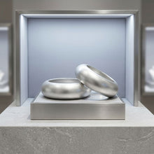 Load image into Gallery viewer, Bangle Matte Silver Metal Sculpted Sleek Bracelet
