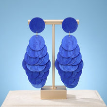 Load image into Gallery viewer, Dangle Blue Shell Disc Resort Fashion Earrings
