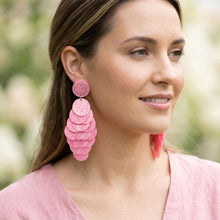 Load image into Gallery viewer, Dangle Pink Shell Disc Resort Fashion Earrings
