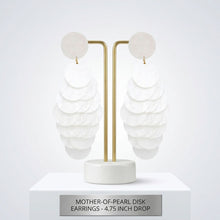 Load image into Gallery viewer, Dangle White Shell Disc Resort Fashion Earrings
