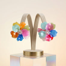 Load image into Gallery viewer, Oversized Multicolor Acrylic Flower Stud Earrings
