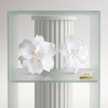Load image into Gallery viewer, Oversized White Acrylic Petal Flower Stud Earrings

