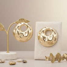 Load image into Gallery viewer, Stud Matte Gold Liquid Metal Disc Earrings
