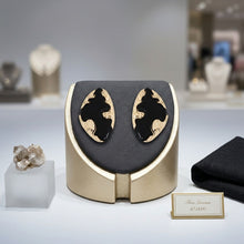 Load image into Gallery viewer, Stud Black and Gold Molten Metal Retro Earrings
