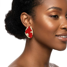 Load image into Gallery viewer, Stud Red and Gold Molten Metal Retro Earrings

