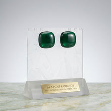 Load image into Gallery viewer, Chunky Green Translucent Square Stud Earrings
