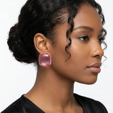 Load image into Gallery viewer, Chunky Pink Translucent Square Stud Earrings
