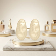Load image into Gallery viewer, Stud Matte Gold Hammered Dome Teardrop Earrings
