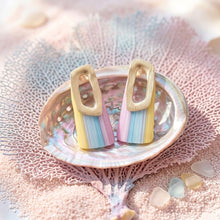 Load image into Gallery viewer, Stud Abstract Striped Retro Oversized Earrings
