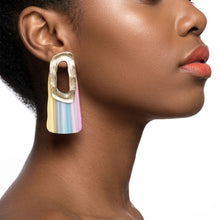 Load image into Gallery viewer, Stud Abstract Striped Retro Oversized Earrings
