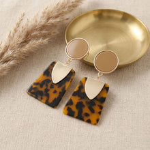 Load image into Gallery viewer, Drop Leopard Brown Trendy Trapezoid Earrings

