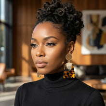 Load image into Gallery viewer, Drop Leopard Brown Trendy Trapezoid Earrings

