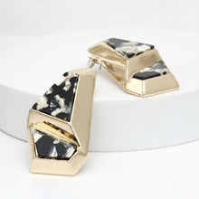 Load image into Gallery viewer, Stud Abstract Black Mosaic Terrazzo Earrings
