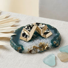 Load image into Gallery viewer, Stud Abstract Black Mosaic Terrazzo Earrings
