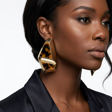 Load image into Gallery viewer, Stud Abstract Leopard Mosaic Terrazzo Earrings
