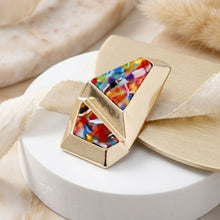 Load image into Gallery viewer, Stud Abstract Multicolor Mosaic Terrazzo Earrings
