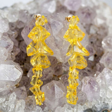Load image into Gallery viewer, Translucent Yellow Acrylic Rock Candy Drop Earrings

