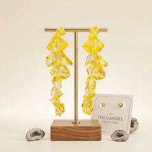 Load image into Gallery viewer, Translucent Yellow Acrylic Rock Candy Drop Earrings

