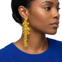 Load image into Gallery viewer, Translucent Yellow Acrylic Rock Candy Drop Earrings
