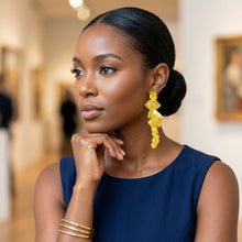 Load image into Gallery viewer, Translucent Yellow Acrylic Rock Candy Drop Earrings
