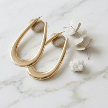 Load image into Gallery viewer, Hoop Gold Oversized Teardrop Chunky Earrings
