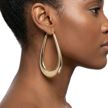 Load image into Gallery viewer, Hoop Gold Oversized Teardrop Chunky Earrings
