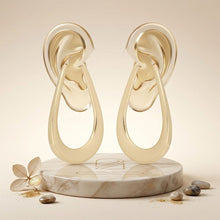 Load image into Gallery viewer, Hoop Gold Oversized Teardrop Chunky Earrings
