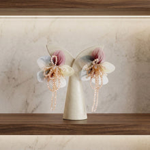 Load image into Gallery viewer, Organza Earthy Flower &amp; Bead Tassel Drop Earrings
