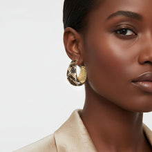 Load image into Gallery viewer, Hoop Dazzling Leopard Ribbed Wide Earrings Women
