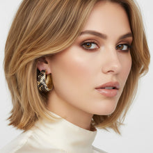 Load image into Gallery viewer, Hoop Dazzling Leopard Ribbed Wide Earrings Women
