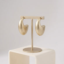 Load image into Gallery viewer, Hoop Matte Gold Chubby Crescent Earrings
