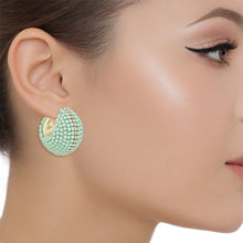 Load image into Gallery viewer, Hoop Trendy Pastel Mint Dazzling Wide Earrings
