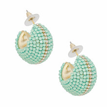 Load image into Gallery viewer, Hoop Trendy Pastel Mint Dazzling Wide Earrings
