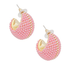 Load image into Gallery viewer, Hoop Trendy Pastel Pink Dazzling Wide Earrings
