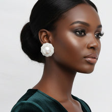 Load image into Gallery viewer, Stud Oversized Domed White Pearl Earrings
