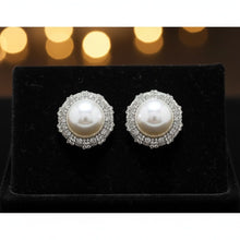 Load image into Gallery viewer, Stud Oversized Domed White Pearl Earrings
