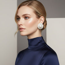 Load image into Gallery viewer, Stud Oversized Domed White Pearl Earrings
