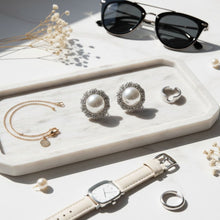 Load image into Gallery viewer, Stud Oversized Domed White Pearl Earrings
