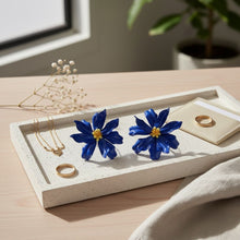 Load image into Gallery viewer, Stud Blue Flower Oversized Wavy Petal Earrings
