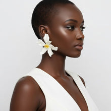 Load image into Gallery viewer, Stud Cream Flower Oversized Wavy Petal Earrings
